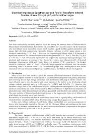 Jika player tidak bisa diputar/play, silahkan refresh halaman beberapa kali sampai bisa diputar/play. Electrical Impedance Spectroscopy And Fourier Transform Infrared Studies Of New Binary Li2co3 Lii Solid Electrolyte Scientific Net