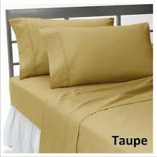 details about 1 pc fitted sheet 1000 thread count egyptian cotton taupe solid queen size