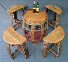 Wine Barrel Project Table And Stool Wine Barrel Furniture Whiskey Barrel Furniture Barrel Furniture