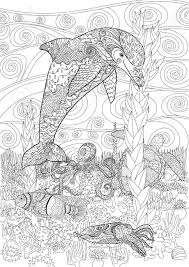 Underwater ocean coloring pages for adults. Sea Animals With High Details Adult Antistress Coloring Page Royalty Free Cliparts Vectors And Stock Illustration Image 63112379