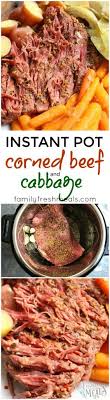 Follow the manufacturer's guide for locking the lid and preparing to cook. Instant Pot Corned Beef And Cabbage 4 5 Garlic Cloves 4 Cups Water 2 5 3 Lb Corned Beef Brisket In Beef Foods Recipes Instant Pot Recipes Family Fresh Meals