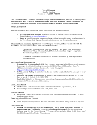 Town Of Hoosick Regular Meeting December 11th, 2017 7:00 PM The Town Board  held a reception for Sue Stradinger with cake and