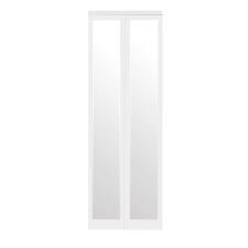 Impact Plus 36 In X 80 In Mir Mel Mirror Solid Core Primed Mdf Full Lite Interior Closet Wood Bi Fold Door With White Trim Bmmp342 3680w The Home Depot In 2021 Mirrored Bifold Closet