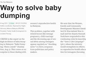 Baby dumping is the main problem issue in malaysia among youngster. News Media Rraam Malaysia