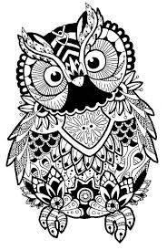 Download Owl Illustration Owl Coloring Pages Coloring Pages Mandala Svg