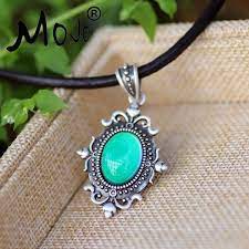 Vintage Design In Real Antique Sterling Silver Plating Mood Pendant Calf Leather Rope Mood Color Changing Necklace Mj Snk001 Wish Mood Jewelry Crystal Necklace Healing Gold And Silver Bracelets
