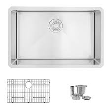 Stylish Evier De Cuisine Encastre En Acier Inoxydable Cuve De Calibre 16 De 28 L X 18 W P Home Depot Canada