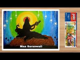 How To Draw Maa Saraswati Easy Saraswati Devi Drawing Step By Step With Oil Pastels Goddess Maa Youtub In 2020 Oil Pastel Drawings Canvas Painting Diy Oil Pastel