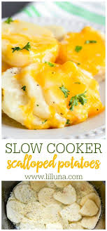 Crockpot Scalloped Potatoes Easy Cheesy Lil Luna Recipe In 2020 Slow Cooker Scalloped Potatoes Scalloped Potatoes Scalloped Potatoes Crockpot