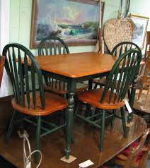 Fascinating Country Kitchen Table And Chairs With Dark Green Color For Oak Windsor Country S Kitchen Table Settings Country Dining Tables Country Style Kitchen