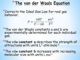 But as t falls, especially below a critical temperature tc, we see that the behavior is no longer ideal. Chem Ii Real Gases Van Der Waals Liquids And Solids