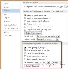 Word 2013 How To Configure Grammar And Style Settings