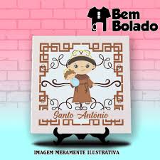 Descubra a melhor forma de comprar online. Azulejo Santo Antonio Em Desenho Com Borda Colorida No Elo7 Bem Bolado Produtos Personalizados 1544fa7
