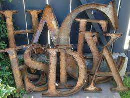 24 Rustic Metal Letters Numbers Metal Letters Rustic Metal Metal Wall Letters