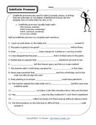 Indefinite Pronouns Pronoun Worksheets Pronoun Worksheets Indefinite Pronouns Worksheets Indefinite Pronouns
