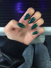 Sort and filter overlay, beginning of the content. My Christmas Forest Green Stiletto Almond Acrylic Nails With Gems Green Acrylic Nails Green Nails Nails