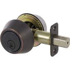 Bolt automatically deadlocks when fully extended. Delaney Hardware Callan Double Cylinder Edged Oil Rubbed Bronze Deadbolt Ka2107 The Home Depot