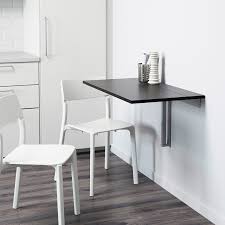 Bjursta Wall Mounted Drop Leaf Table Brown Black Ikea In 2020 Drop Leaf Table Leaf Table Ikea Drop Leaf Table