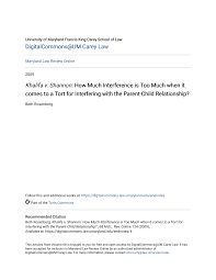 em>Khalifa v. Shannon</em>: How Much Interference is Too Much when it comes  to a Tort for Interfering with the Pare