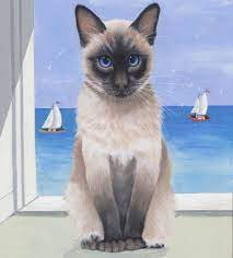 Siamese Cat Sailing Boats Limited Edition Fine Art Canvas Print Sue Barratt Siamese Cats Cats Burmese Cat