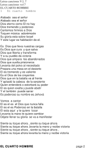 Letras Canciones V L 7 Letras Canciones Vol 7 El Cuarto Hombre 1 El Cuarto Hombre Pdf Free Download