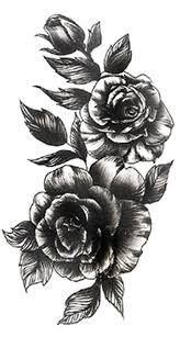 Nancy Realistic Vintage Dark Black Rose Temporary Tattoo Vintage Rose Tattoos Dark Roses Tattoo Black Rose Tattoos