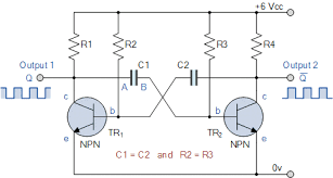 Astable Multivibrator And Astable Oscillator Circuit