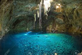 cenote in mexico. these sinkholes are