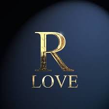 Gold Alphabet Letter R Word Love On A Blue Background In 2020 R Letter Design Lettering Alphabet Stylish Alphabets
