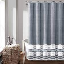 Add a modern taste of coastal living to your shower and soak in the easy, breezy lifestyle with campanella stripe shower curtain. Navy Nantucket Tassel Fringe Shower Curtain Kirklands