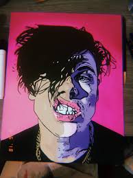 My Sisters Drawing Of Yungblud She Doesnt Have Reddit And I Wanted To Share Her Talent Sisters Drawing Monochromatic Paintings Art Drawings