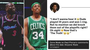 (/ d w eɪ n / dwayn; Espn On Twitter Zaire Wade Shared His Take On Paul Pierce S Comments About His Dad D Wade
