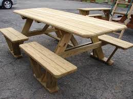 Split Bench Wooden Picnic Table Wooden Picnic Tables Diy Picnic Table Picnic Table Plans