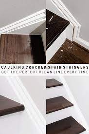 How To Easily Caulk Wood Stairs And Old Cracked Stair Stringers Stairs Repair Hardwood Stairs Stairs