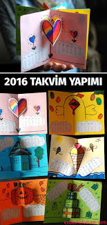 Kalipli Ve Videolu 2016 Takvim Yapimi Kart Yapimi Kartlar Noel Karti