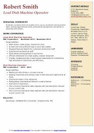 They can be made into neat lists or more structured diagrams to suit your own management style. Dish Machine Operator Resume Samples Qwikresume