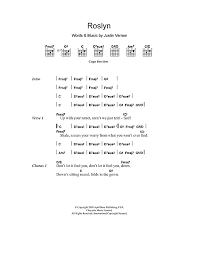 Bon Iver Roslyn Sheet Music Notes Chords Sheet Music Notes Guitar Chords And Lyrics Lyrics And Chords
