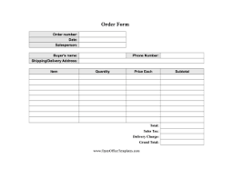 Free to download and print. Basic Order Form Openoffice Template