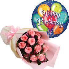 Maybe you would like to learn more about one of these? Order One Dozen Pink Roses With Birthday Mini Mylar Balloon In Japan