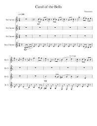 This download includes sheet music (pdf) for the for the following parts: Carol Of The Bells Clarinet Choir Pentatonix Sheet Music For Clarinet In B Flat Clarinet Bass Mixed Quartet Musescore Com