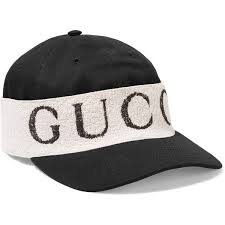 gucci cotton twill and printed terry baseball cap 460 liked on polyvore featuring accessories hats black baseball baseball hats gucci hat cotton twill
