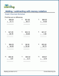 Other year 3 measurement worksheets year 3 money worksheets: Add And Subtract Money Worksheets K5 Learning
