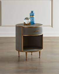 Just about everything is customizable including color, material, and style so you can change whatever you want to get the design that you like best. Four Hands Round Faux Shagreen Night Stand Curved Bedside Table Bedroom Night Stands Round Nightstand