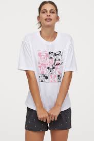 Pyjama T Shirt And Shorts White Mickey Mouse Ladies H M Gb T Shirt And Shorts Pajamas Fashion Clothes Women
