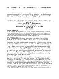 The liquidator takes control over. The Bank Of East Asia Ltd Singapore Branch V Judgment Law Bankruptcy