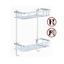 Bathroom Shelf Shower Large Corner Basket Wall Mount Shower Shelf Basket 12 Inch Aluminum Shower Organizer Wall Basket Shelves Open Shelving Shower Shelves