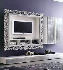 Porta Tv Vogue Cornice Legno Foglia Oro Argento Laccataxsoggiorno Decorazione Per Parete Tv Arredamento Cornici Shabby Chic