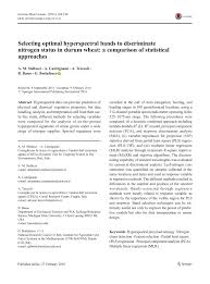By william shakespeare and how do i love thee? Pdf Selecting Optimal Hyperspectral Bands To Discriminate Nitrogen Status In Durum Wheat A Comparison Of Statistical Approaches