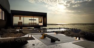 Realisation D Un Environnement Terrasse Lac 3d Pour Bradstone 3d Illustration 3d Design Creations 3d Environ Architecture Architecture Interieure Beton Design