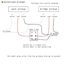 I'm in the ending stage of building a guitar and i bought some cheap pickups on ebay just to make sure everything works proper with the guitar because. Pickup Wiring Diagrams And Schematics Nordstrand Audio